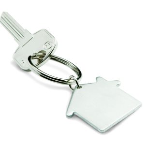 Metalowy brelok, kształt domu HEIM