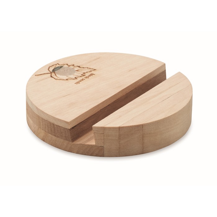 Stojak na telefon brzozowy GROW ROUND STAND