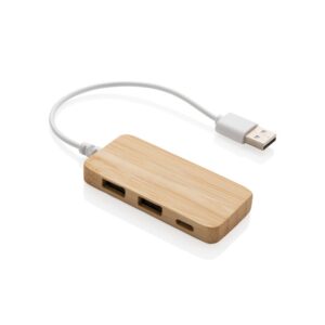 Bambusowy hub USB 2.0 z USB typu C