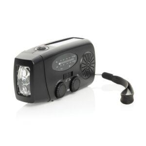 Radio survivalowe AM/FM, power bank 1800 mAh, latarka RescueWave