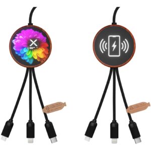 SCX.design C40 kabel ładujący z podświetlanym logo 5-w-1 rPET i z podkładką ładującą 10 W