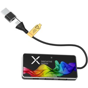 SCX.design H20 koncentrator USB 8 w 1 z podwójnym wejściem i 6 portami