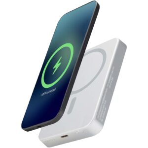 Powerbank Avis 10 000 mAh z recyklingowanego aluminium, z wbudowanym magnesem