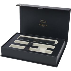 Parker IM Essentials – elegancki zestaw piśmienniczy: pióro i długopis, kolor srebrny