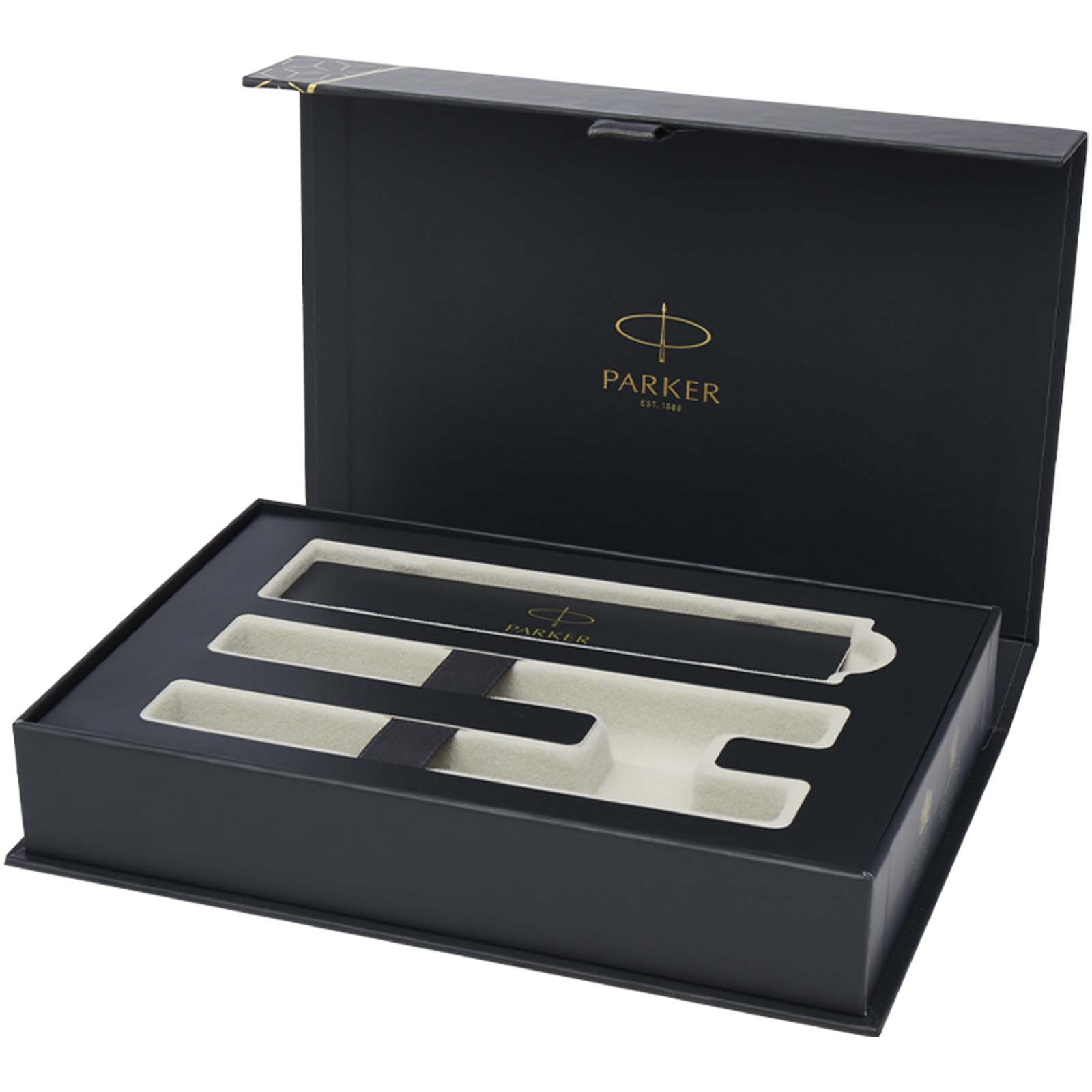 Parker IM Essentials – elegancki zestaw piśmienniczy: pióro i długopis, kolor srebrny