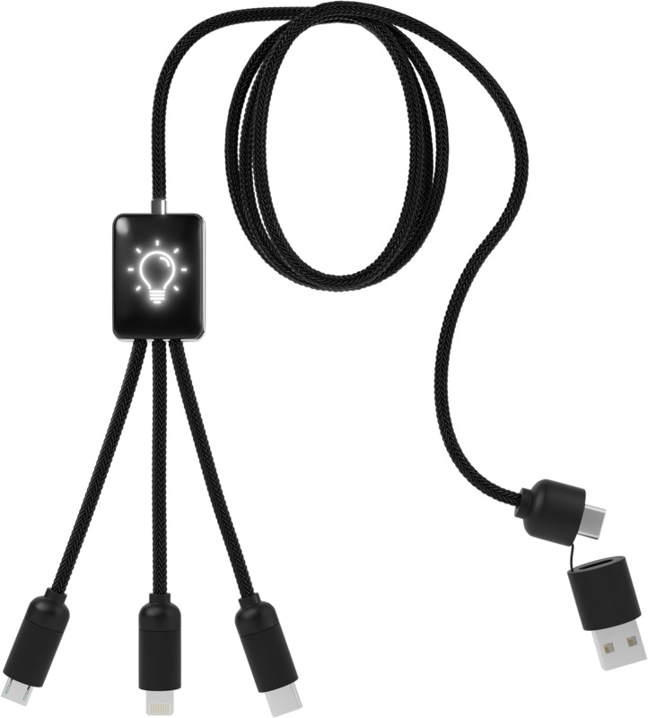 SCX.design C28 długi kabel do ładowania 5 w 1 - Czarny / Biały