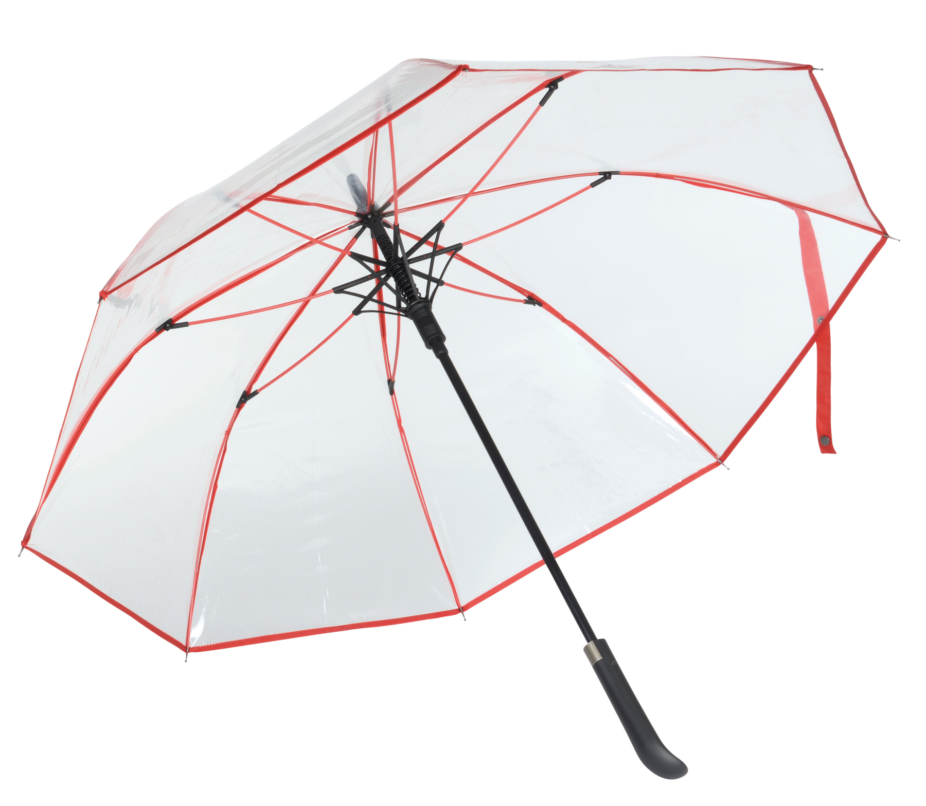 Automatyczny parasol VIP, czerwony, transparentny