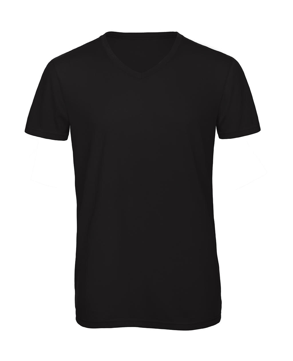 Męski T-Shirt V-Neck V Triblend<P/> <ul> </li><li>130 g/m² </li><li>50% poliester, 25% bawełna, 25% wiskoza </li><li>Jedwabisty i miękki materiał Triblend single jersey </li><li>Taśma wzmacniająca od ramienia do ramienia </li><li>Kołnierz V-neck z tego samego materiału </li><li>Podwójne przeszycia na rękawach i u dołu koszulki </li><li>Boczne szwy </li><li>System B&C No Label dla ułatwienia dekoracji </li><li>Bardzo gładka i równa powierzchnia umożliwia jasny i wyraźny nadruk </li><li>Przetestowany i zaaprobowany do każdej standardowej techniki nadruku, nadaje się także do sublimacji</li></ul>