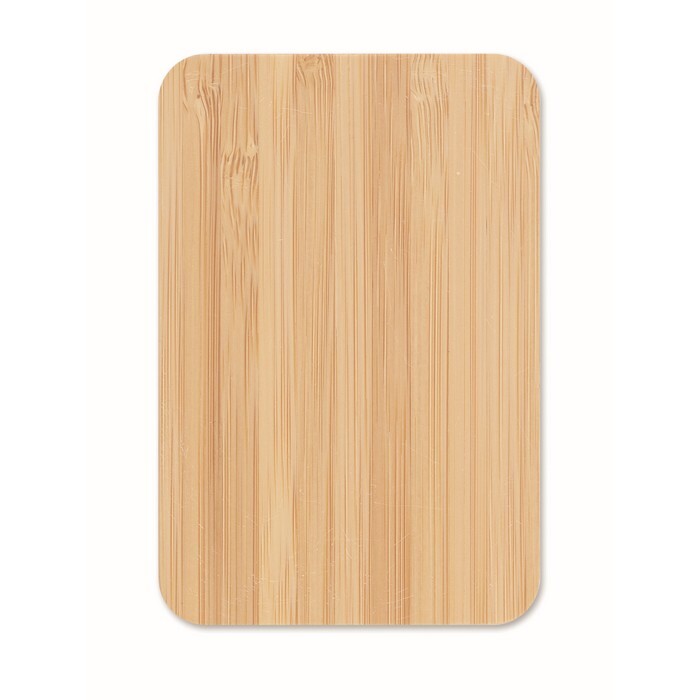 Ładowarka bezprzewodowa 10W Magnetyczna bambusowa ładowarka bezprzewodowa (10 W) i power bank (4000 mAh). Wyjście: DC 9V/1,1A (10W) idealne do szybkiego ładowania. Kompatybilny z iPhone® 12 i nowszymi. W zestawie dodatkowy magnetyczny, metalowy pierścień do ładowania innych niemagnetycznych telefonów z funkcją ładowania bezprzewodowego. Bambus jest produktem naturalnym, dlatego mogą wystąpić nieznaczne różnice w kolorze, wzorze i rozmiarze.