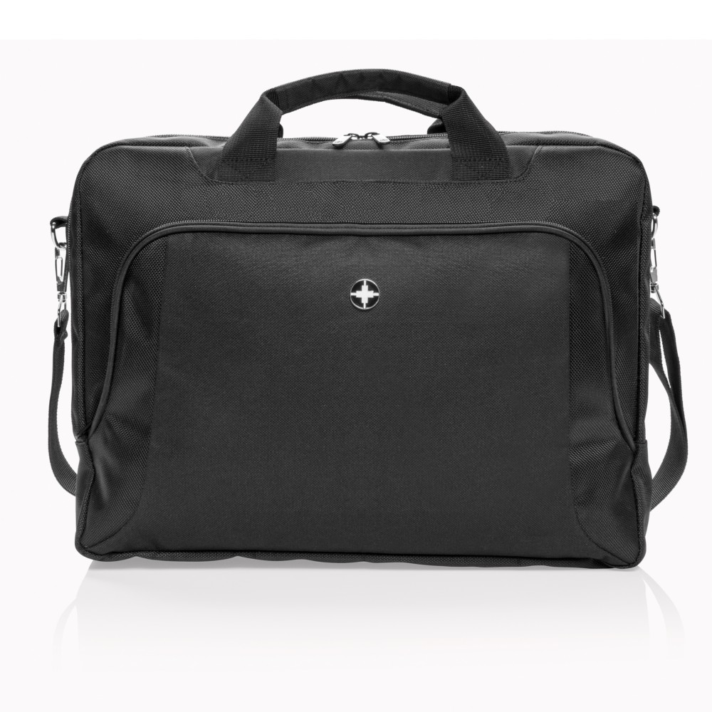 Torba na laptopa 15,6" Swiss Peak Deluxe Torba na laptopa 15,6" wykonana z poliestru 1680D, miękka kieszeń na laptopa, przestronna przegroda główna, przednia kieszeń na drobne akcesoria zamykana na zamek błyskawiczny, nie zawiera PVC