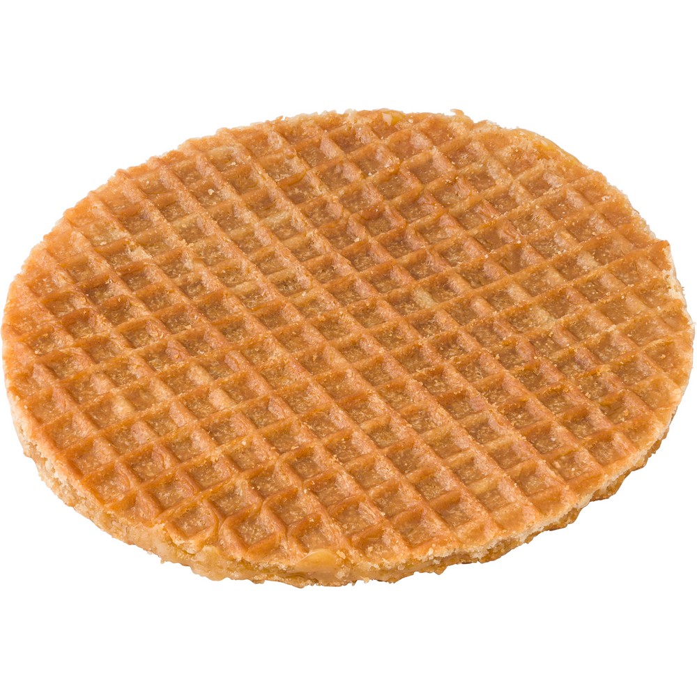 Wafle holenderskie w puszce Wafle holenderskie z karmelowym wypełnieniem, 8 szt., pakowane w woreczek i puszkę z holenderskim wzorem, po umieszczeniu wafla nad gorącym napojem syrop się topi i uwalnia aromat