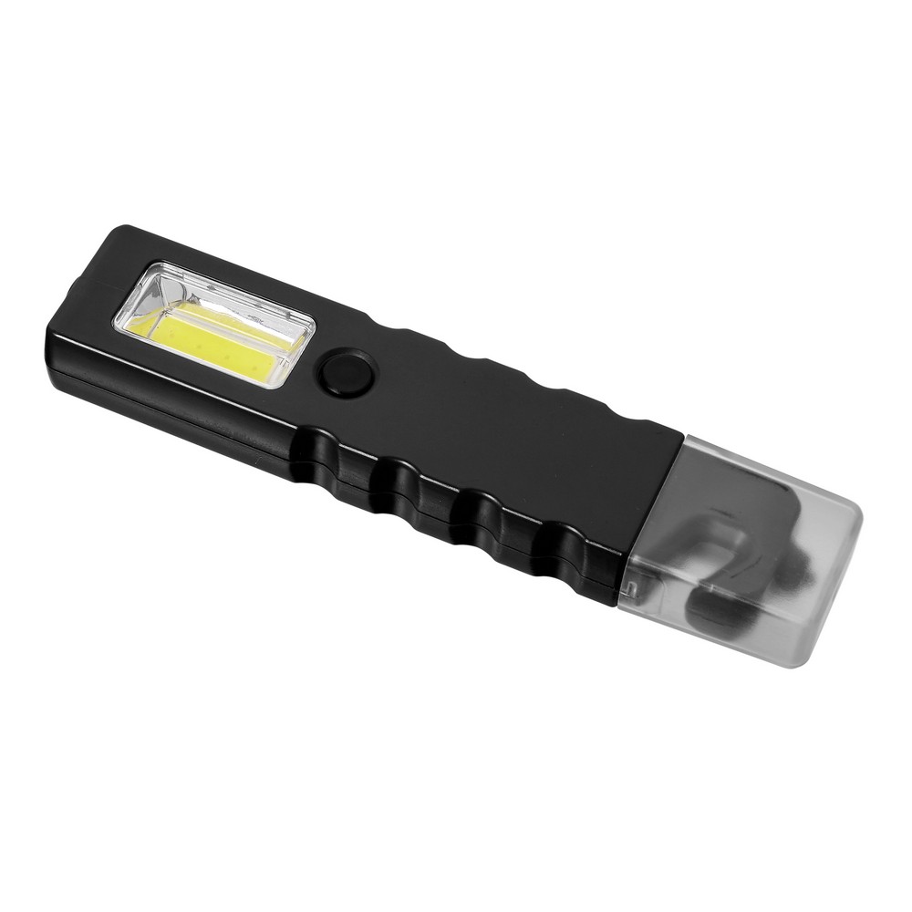 Latarka bezpieczeństwa 4 LED COB, przecinak do pasów, młotek bezpieczeństwa Latarka bezpieczeństwa 4 COB LED (światło stałe i migające), przecinak do pasów bezpieczeństwa, młotek bezpieczeństwa, magnes