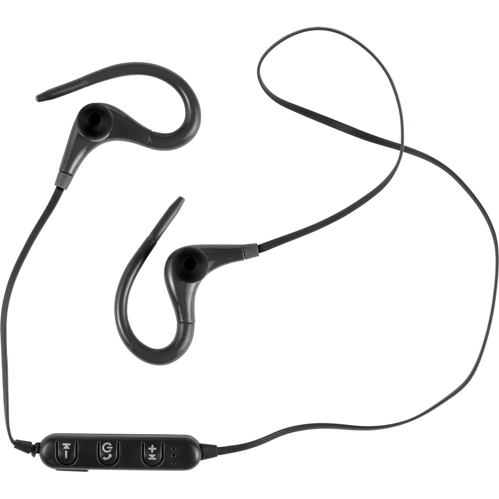 Bezprzewodowe słuchawki douszne Bezprzewodowe słuchawki douszne (kabel 55 cm) w etui, funkcja odbierania połączeń, panel regulacji, kabel micro USB w komplecie