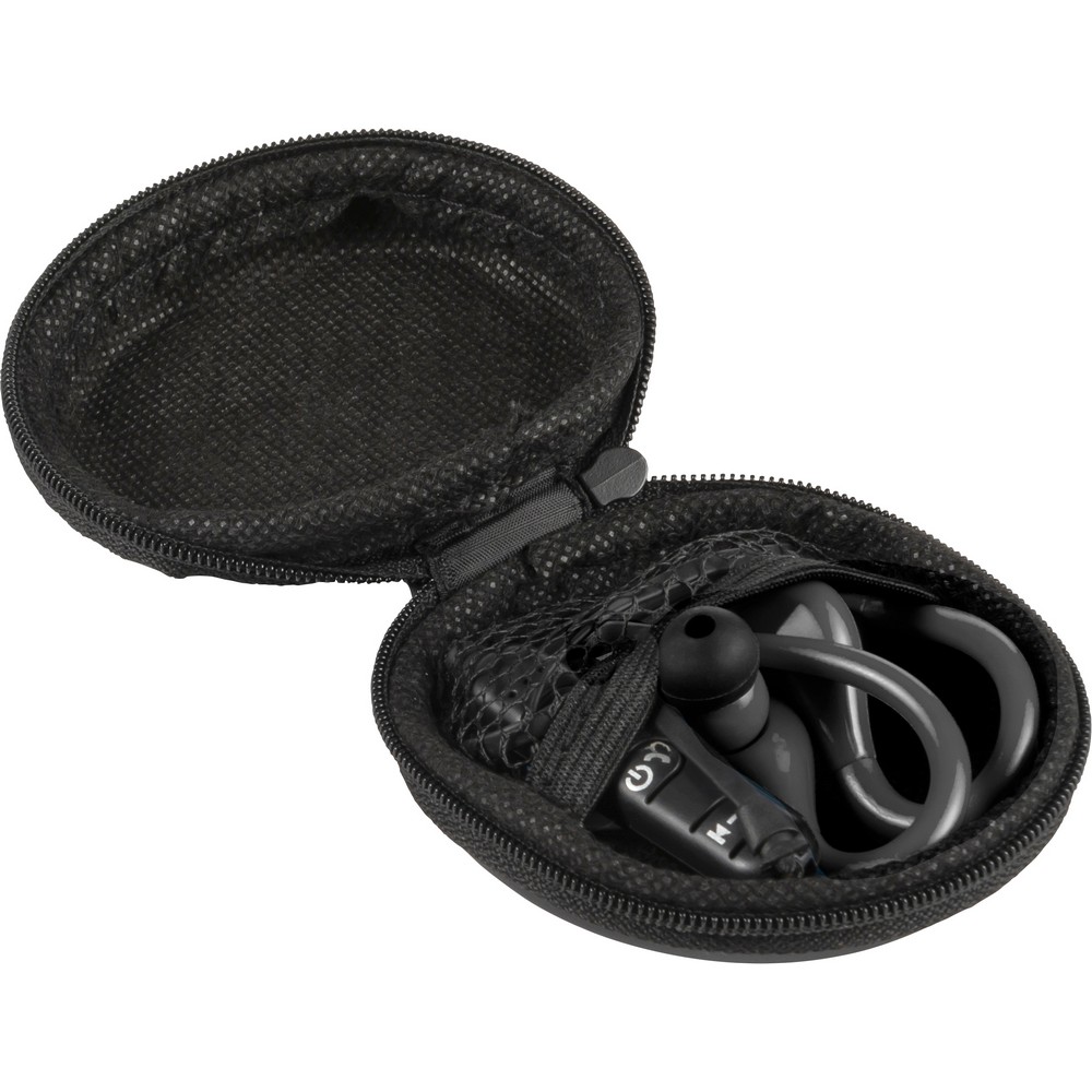 Bezprzewodowe słuchawki douszne Bezprzewodowe słuchawki douszne (kabel 55 cm) w etui, funkcja odbierania połączeń, panel regulacji, kabel micro USB w komplecie
