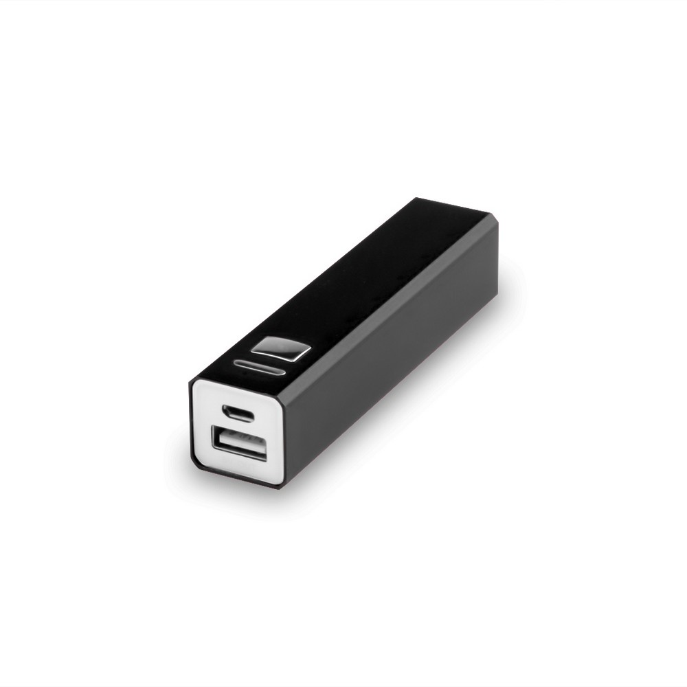 Power bank 2200 mAh Power bank 2200 mAh, wejście micro USB 5V/0.8A, wyjście USB 5V/1A, dioda wskazująca poziom naładowania, kabel micro USB w komplecie