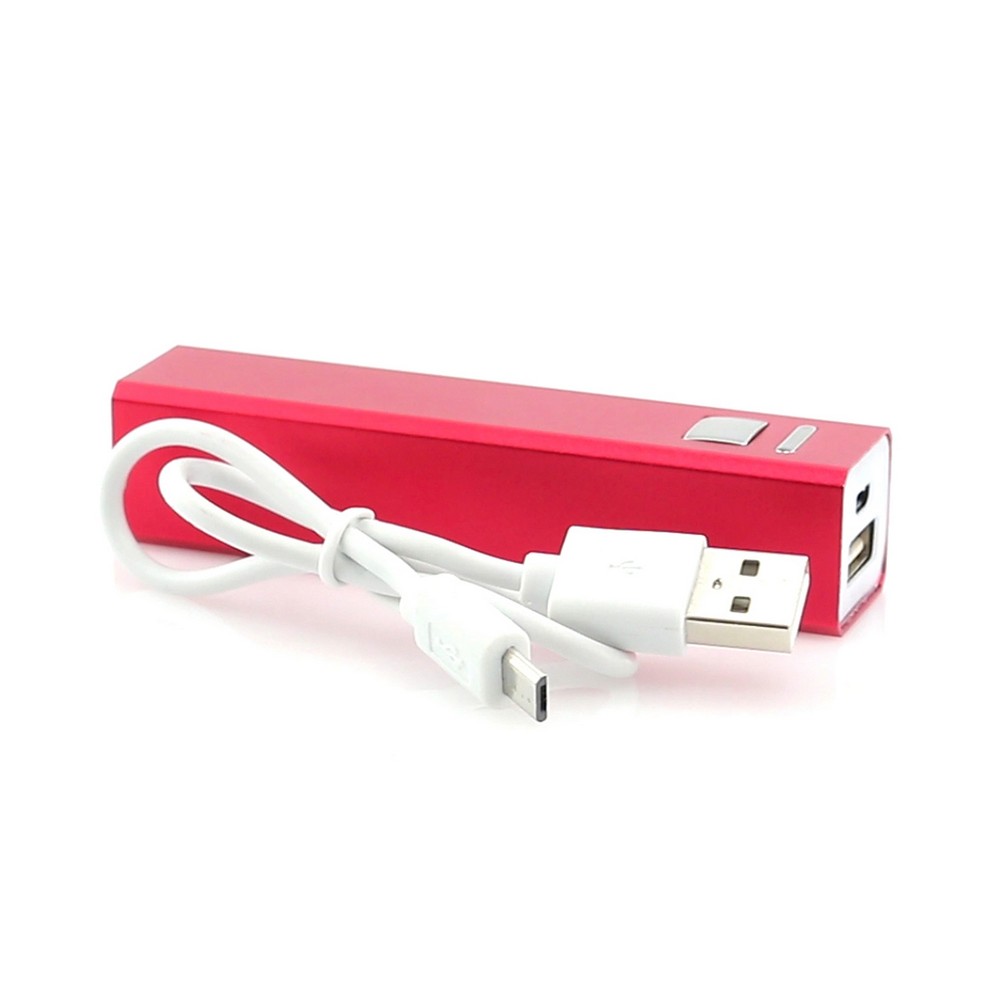 Power bank 2200 mAh Power bank 2200 mAh, wejście micro USB 5V/0.8A, wyjście USB 5V/1A, dioda wskazująca poziom naładowania, kabel micro USB w komplecie