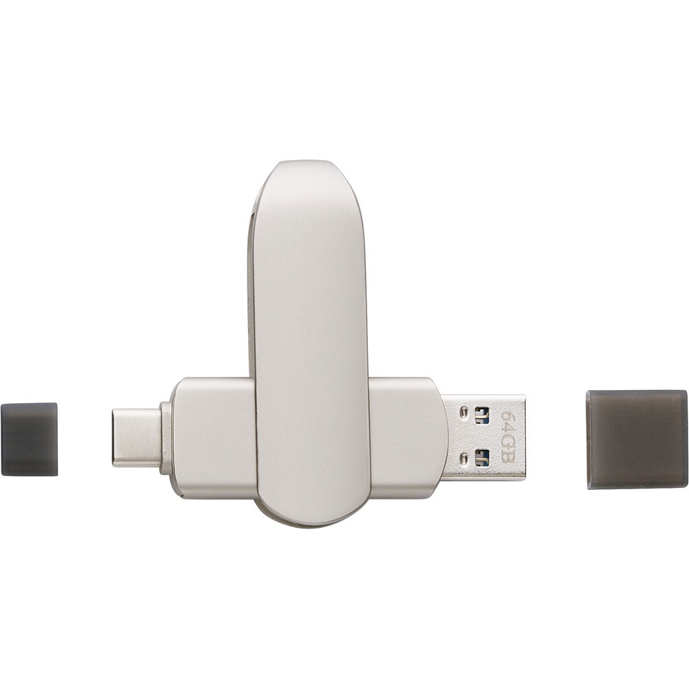 Pamięć USB 64 GB Pamięć USB 64 GB w metalowym etui, USB i USB typu C