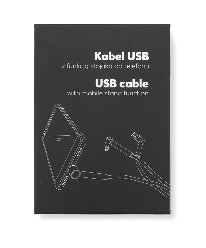 Kabel USB 6 w 1 RICO Kabel USB do ładowania RICO to aż sześć funkcji w jednym produkcie. Posiada dwa wejścia: USB-A i USB-C i trzy wyjścia: micro USB, USB-C i Lightning (iPhone). Dodatkowo, trzy końcówki posiadają specjalne wzmocnienia z tworzywa, które umożliwiają zastosowanie kabla jako stojaka na telefon! Sam przewód powleczony jest wytrzymałym materiałem i ma długość ok. 1,20 m. Tylko do ładowania.

UWAGA - Inne opakowanie. Reklamacji na to nie przyjmujemy.