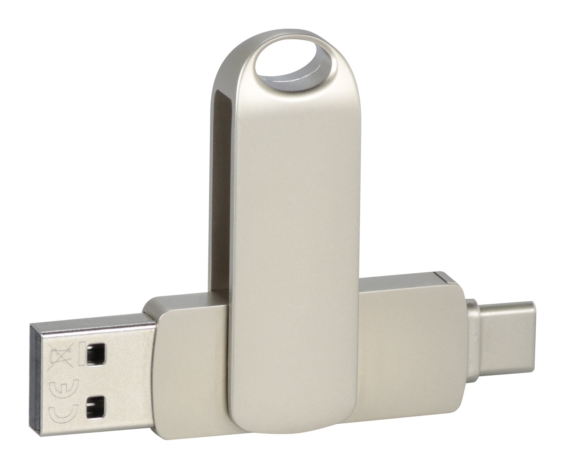 PDm-1 OTG-C Elegancka, metalowa pamięć USB o satynowej powierzchni obudowy nadającej jej charakter produktu premium. Wyposażona w obrotowe zamknięcie z praktycznym uszkiem. Posiada dwa wtyki USB - standardowy do komputera i Typ C do podłączenia do smartphonu lub tabletu. W dwóch odcieniach kolorystycznych – srebrnym i grafitowym.
