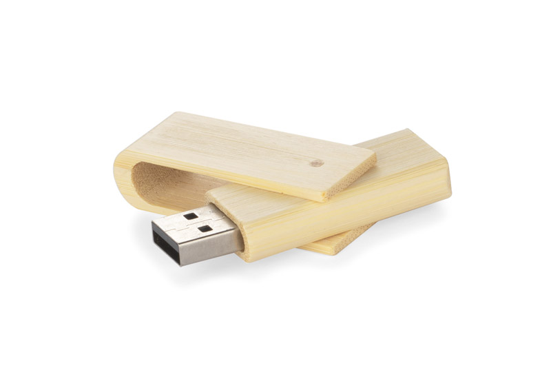 Pamięć USB bambusowa TWISTER 16 GB Dobrze znany model pamięci TWISTER w eko wydaniu. Obudowa w całości wykonana z bambusa, pamięć USB o pojemności 16 GB. Standard USB: 2.0; szybkość zapisu: 4,5 MB/s; szybkość odczytu: 12 MB/s. Pamięć USB objęta jest 5 letnią gwarancją producenta oraz posiada certyfikat CE.