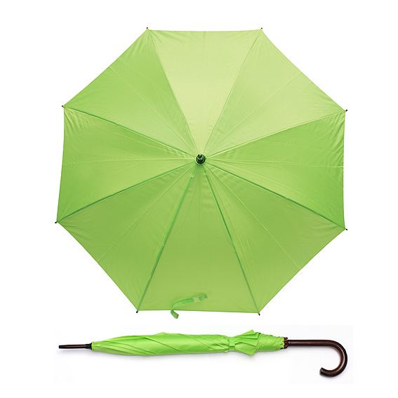 Parasol STICK Parasol automatycznie otwierany z drewnianą zakrzywioną rączką. Śr czaszy po rozłożeniu to 103 cm, długość złożonego parasola to 88 cm. Wykonany z poliestru 190T.