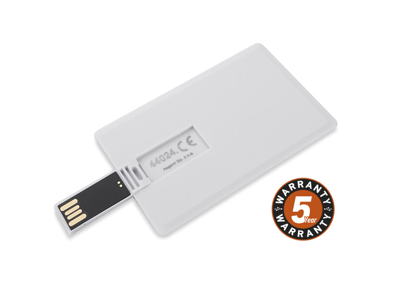 Pamięć USB KARTA 16 GB 
Przenośna pamięć USB o pojemności 16 GB wykonana z tworzywa sztucznego. Kształt karty kredytowej daje dużą powierzchnię nadruku oraz zapewnia łatwe przechowywanie, także w portfelu. Standard usb: 2.0; szybkość zapisu: 4 MB/s; szybkość odczytu: 15 MB/s Pamięć USB objęta jest 5 letnią gwarancją producenta oraz posiada certyfikat CE.

