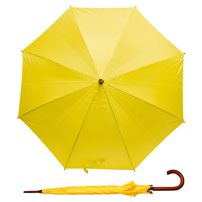 Parasol STICK Parasol automatycznie otwierany z drewnianą zakrzywioną rączką. Śr czaszy po rozłożeniu to 103 cm, długość złożonego parasola to 88 cm. Wykonany z poliestru 190T.