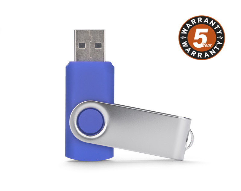 Pamięć USB 3.0 TWISTER 16 GB 
Nieduża, wykonana z metalu oraz tworzywa sztucznego, przenośna pamięć USB o pojemności 16 GB. Znakowanie możliwe na dwóch stronach metalowego zamknięcia. Standard USB: 3.0; prędkość zapisu: 27 MB/s; prędkość odczytu: 106 MB/s. Pamięć USB objęta jest 5 letnią gwarancją producenta oraz posiada certyfikat CE.
Sugerowane opakowanie: 44501,44505, 44508.