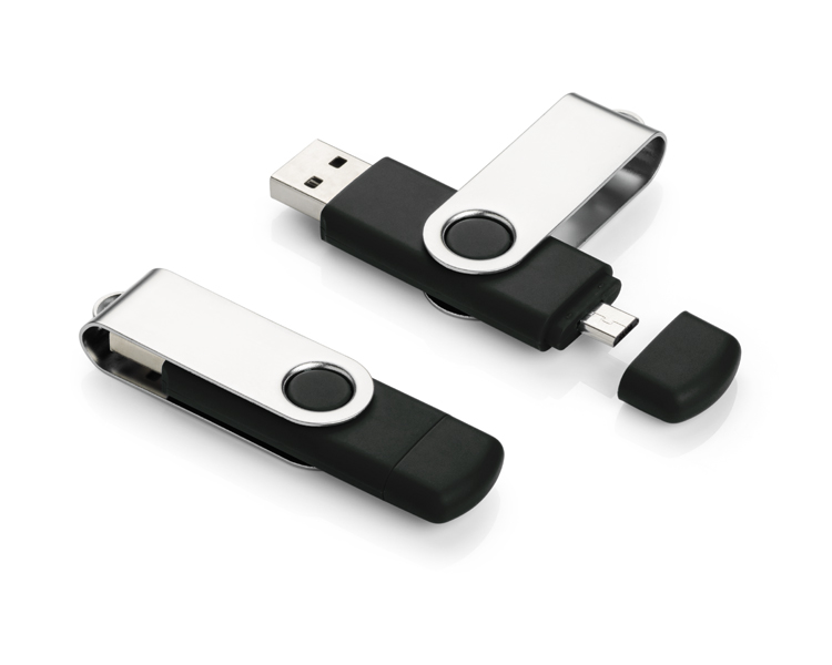 U-disc TWISTER 16 GB U-Disc o pojemności 16 GB z dodatkową wtyczką micro USB. Po podłączeniu pamięci do kompatybilnego urządzenia (telefonu lub tabletu z funkcją OTG oraz gniazdem micro USB) możliwy jest transfer dowolnych plików z telefonu na U-Disc i vice versa. Obie wtyczki (USB i micro USB) pracują w standardzie Plug and Play, w technologii USB 2.0. Logo wygrawerujemy na metalowej powierzchni. Standard USB: 2.0. Szybkość zapisu: 7,5 MB/s; szybkość odczytu: 22 MB/s. Pamięć USB objęta jest 5 letnią gwarancją producenta.Sugerowane opakowanie: 44502, 44508.