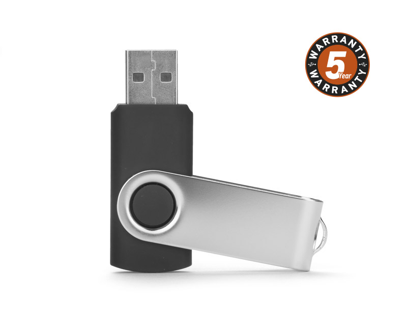 Pamięć USB TWISTER 4 GB 
Nieduża, wykonana z metalu oraz tworzywa sztucznego, przenośna pamięć usb o pojemności 4 GB. Znakowanie możliwe na dwóch stronach metalowego zamknięcia. Standard usb: 2.0; szybkość zapisu: 10,5 MB/s; szybkość odczytu: 22 MB/s. Pamięć USB objęta jest 5 letnią gwarancją producenta oraz posiada certyfikat CE.
