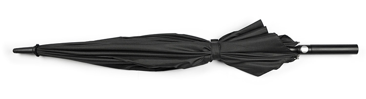 Parasol GENTLEMAN Elegancki, duży parasol (średnica po rozłożeniu 122cm) z drewnianą rączką. Wykonany z włókna szklanego i materiału typu pongee 190 T. Otwierany automatycznie.  Logo naniesiemy techniką sitodruku. 