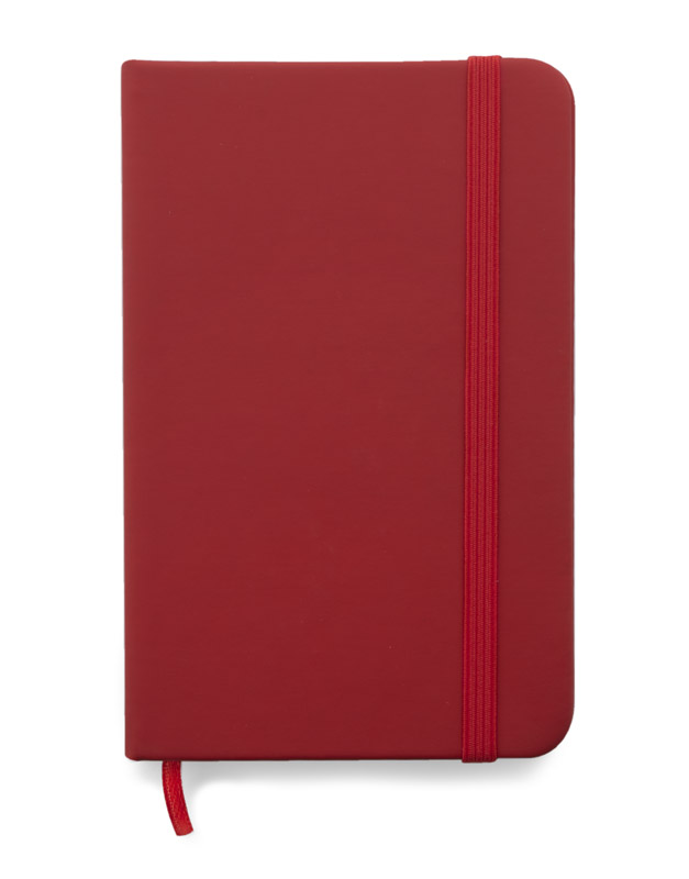 Notes VITAL A6 Gustowny notes A6 z kolorową gumką wykonany z ekoskóry PU. Notes zawiera 80 kartek ecru w linie koloru pomarańczowego. Logo nadrukujemy na okładce.