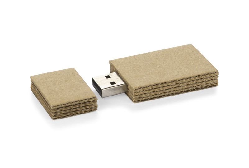 Pamięć USB CAIRO 16 GB Pamięć CAIRO to propozycja dla miłośników ekologicznych rozwiązań. Obudowa wykonana jest w całości z tektury. Pamięć USB o pojemności 16 GB. Standard USB: 2.0; szybkość zapisu: 4,5 MB/s; szybkość odczytu: 12 MB/s. Pamięć USB objęta jest 5 letnią gwarancją producenta oraz posiada certyfikat CE.