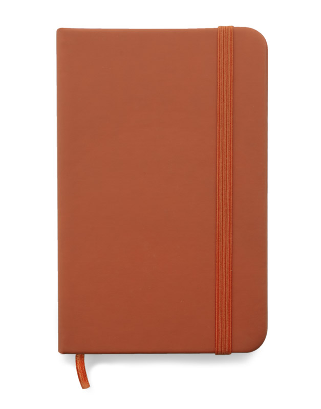 Notes VITAL A6
Gustowny notes A6 z kolorową gumką wykonany z ekoskóry PU. Notes zawiera 80 kartek ecru w linie koloru pomarańczowego. Logo nadrukujemy na okładce.
