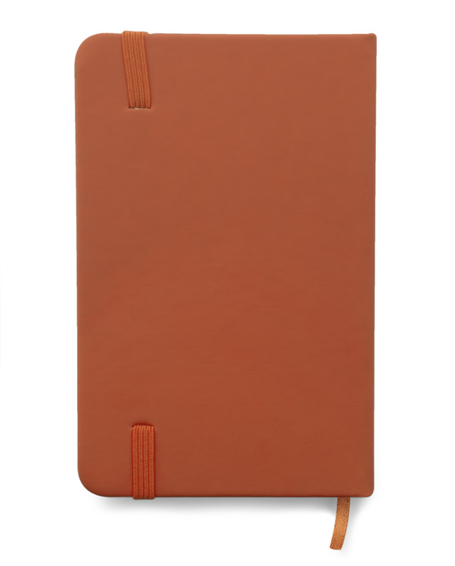 Notes VITAL A6
Gustowny notes A6 z kolorową gumką wykonany z ekoskóry PU. Notes zawiera 80 kartek ecru w linie koloru pomarańczowego. Logo nadrukujemy na okładce.