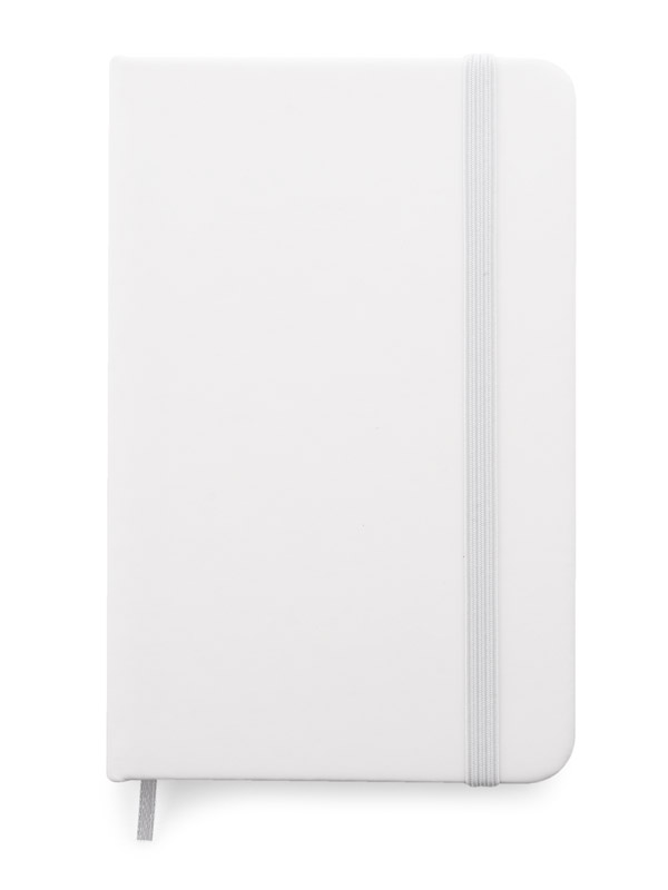 Notes VITAL A6 Gustowny notes A6 z kolorową gumką wykonany z ekoskóry PU. Notes zawiera 80 kartek ecru w linie koloru pomarańczowego. Logo nadrukujemy na okładce.