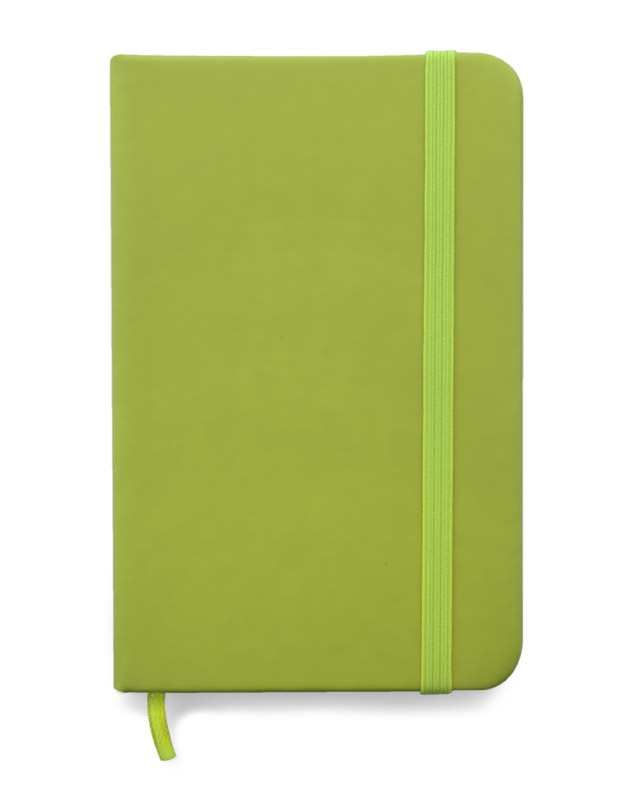 Notes VITAL A6 Gustowny notes A6 z kolorową gumką wykonany z ekoskóry PU. Notes zawiera 80 kartek ecru w linie koloru pomarańczowego. Logo nadrukujemy na okładce.