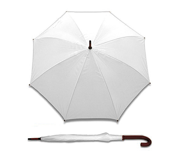 Parasol STICK Parasol automatycznie otwierany z drewnianą zakrzywioną rączką. Śr czaszy po rozłożeniu to 104 cm, długość złożonego parasola to 88 cm. Wykonany z poliestru 190T.