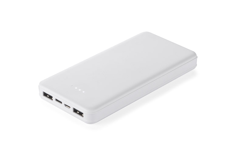 Power bank SIMPLE 10000 mAh Power bank SIMPLE to prosty, idealny codzienny pomocnik. Dzięki pojemności 10 000 mAh zapewnia parukrotne naładowanie wykorzystywanego urządzenia. Wykonany z wytrzymałego kompozytu zawiera w sobie 3 rodzaje portów USB – Typ A / micro - usb / Typ – C. Produkt jest zgodny z odpowiednimi dyrektywami Unii Europejskiej, posiada znak CE oraz 1 rok gwarancji. W zestawie kabel do ładowania z końcówką microUSB. Dane techniczne: - wejście Typ-C i micro-usb: 5V/2.1A, - wyjście: 2xUSB 5V/2.1A, - bateria litowo-polimerowa.