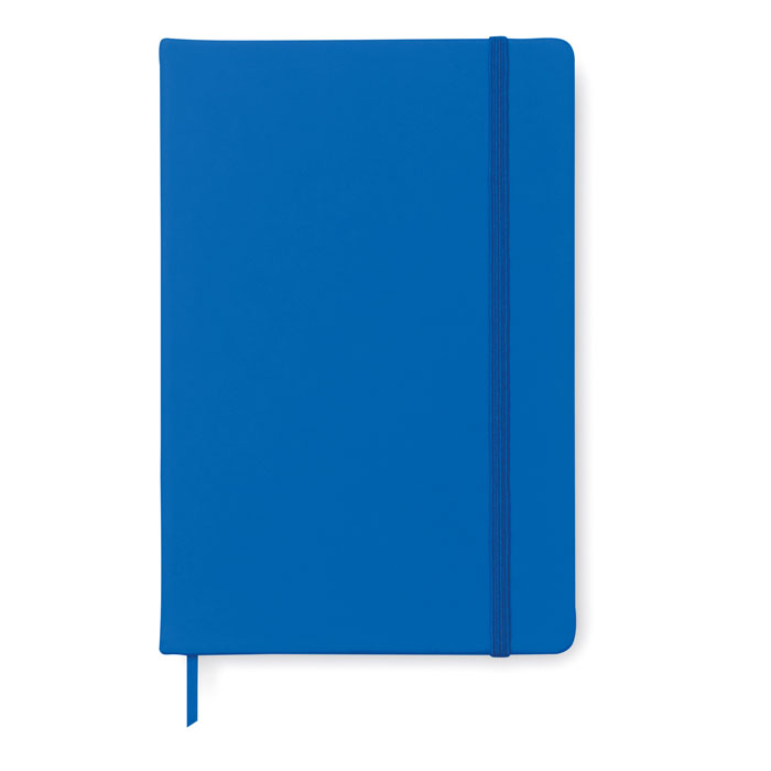 Notes A5, 96 kartek Notes A5 z twardą okładką z PU. 192 gładkie strony z papieru z recyklingu (96 kartek). Dopasowane kolorystycznie elastyczne zamknięcie i tasiemka .