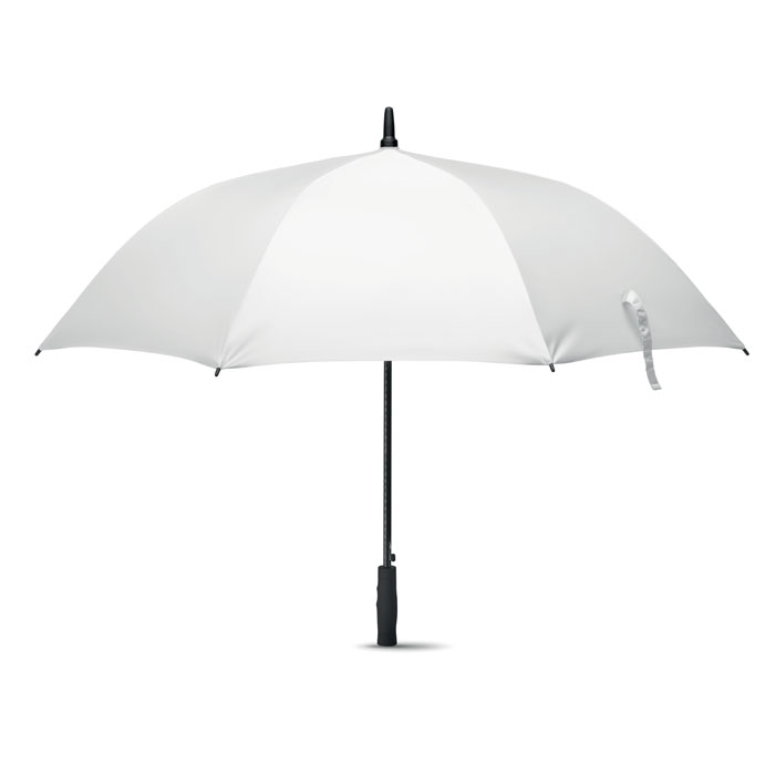 Parasol wiatroszczelny 27 cali 27-calowy, otwierany zamykany, wiatroodporny parasol z tkaniny jedwabnej 190T z trzonkiem i żebrami z włókna szklanego. Czarne plastikowe końcówki i góra. Prosty czarny uchwyt ABS z gumowanym wykończeniem. Zamykany ręcznie.