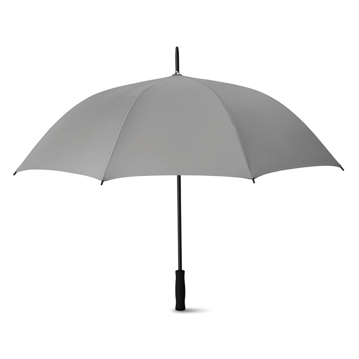 Parasol 27 cali Parasol automatycznie otwierany o średnicy 27 cali. Wykonany z poliestru pongee 190T, prosta rączka z EVA. Czarny lakierowany stelaż i czarne plastikowe końcówki. Zamykany manualnie.