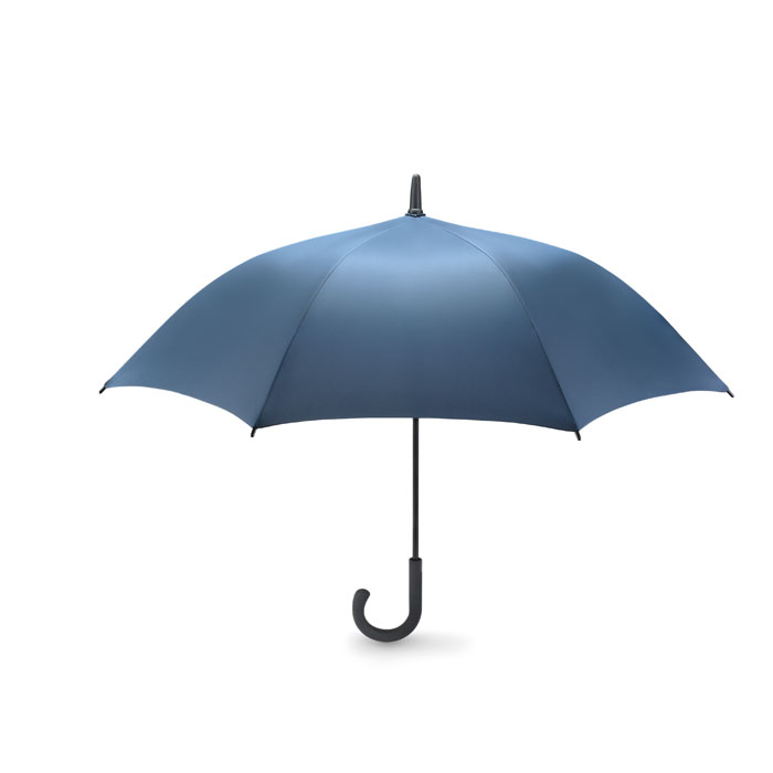 Parasol automat wiatroszczelny Elegancki 23 calowy parasol automatyczny odporny na działanie silnego wiatru wykonany z tkaniny 190T. Trzon czerniony, żebra wykonane z włókna szklanego, zakończenia plastikowe. Zakrzywiona rączka z gumowanego plastiku. Zapięcie manualne.