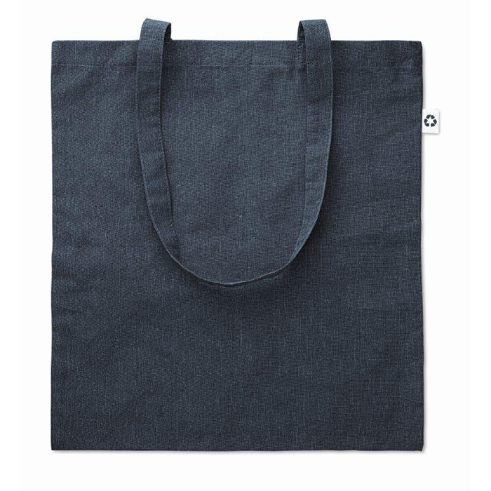 Torba na zakupy dwukolorowa Melanżowa torba na zakupy z recyklingowanej bawełny i recyklingowanego poliestru z długimi uchwytami (20%/80%). Ok. 140 gr/m². Ten produkt może się skurczyć po oznakowaniu.