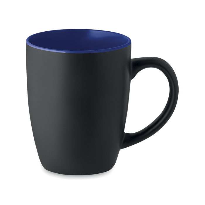 Dwukolorowy kubek ceramiczny Czarny, matowy kubek ceramiczny z błyszczącym wnętrzem. Pojemność: 290 ml. Ze specjalną powłoką do grawerowania laserowego