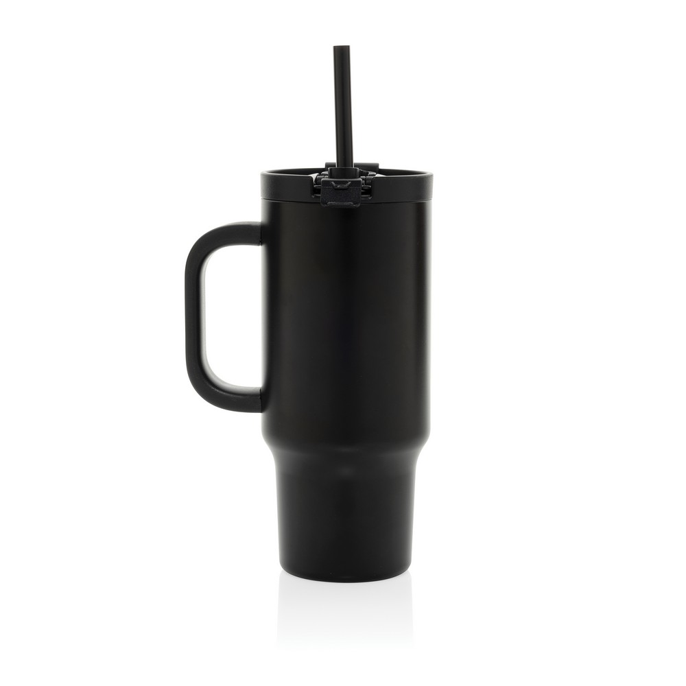 Kubek termiczny 480 ml Cruiser Kubek termiczny 480 ml, podwójne ścianki z próżnią pomiędzy dzięki czemu kubek posiada funkcję termosu, posiada słomkę i szeroki otwór do picia, wykonany z materiałów z recyklingu, całkowita zawartość materiałów z recyklingu obliczona na podstawie wagi całkowitej produktu: 73%