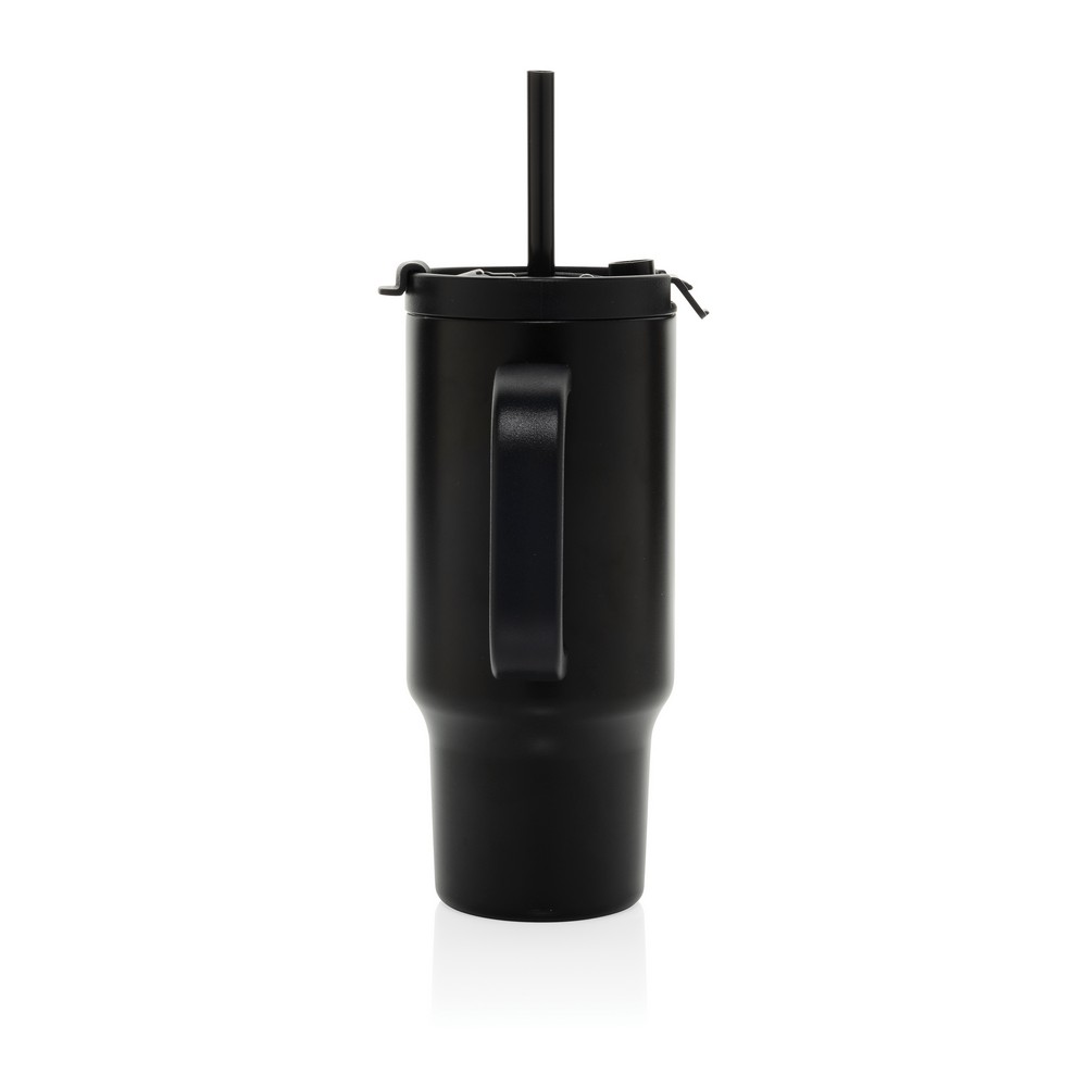 Kubek termiczny 480 ml Cruiser Kubek termiczny 480 ml, podwójne ścianki z próżnią pomiędzy dzięki czemu kubek posiada funkcję termosu, posiada słomkę i szeroki otwór do picia, wykonany z materiałów z recyklingu, całkowita zawartość materiałów z recyklingu obliczona na podstawie wagi całkowitej produktu: 73%