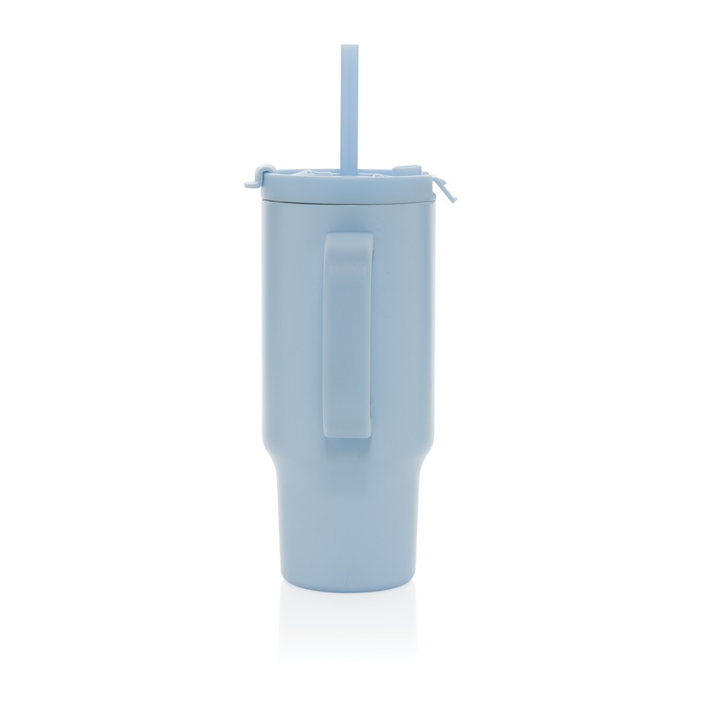 Kubek termiczny 480 ml Cruiser Kubek termiczny 480 ml, podwójne ścianki z próżnią pomiędzy dzięki czemu kubek posiada funkcję termosu, posiada słomkę i szeroki otwór do picia, wykonany z materiałów z recyklingu, całkowita zawartość materiałów z recyklingu obliczona na podstawie wagi całkowitej produktu: 73%