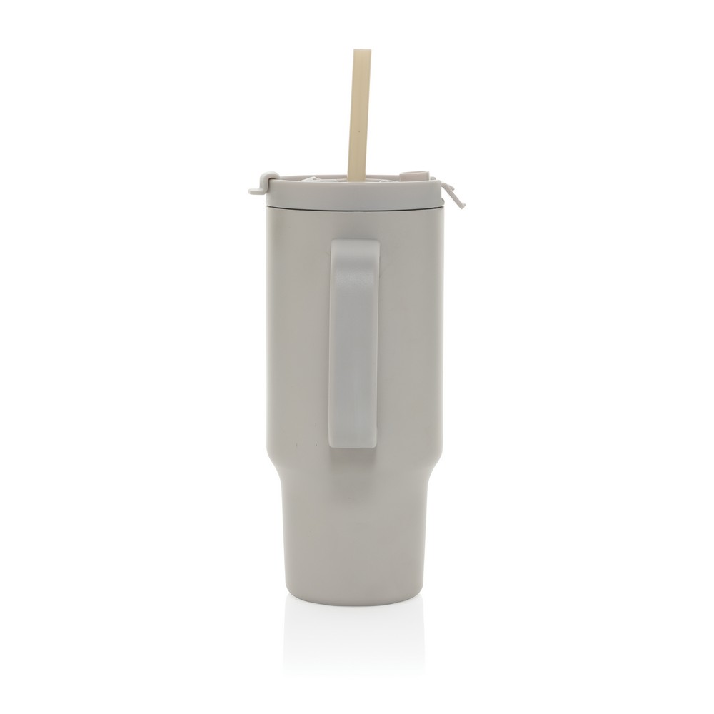 Kubek termiczny 480 ml Cruiser Kubek termiczny 480 ml, podwójne ścianki z próżnią pomiędzy dzięki czemu kubek posiada funkcję termosu, posiada słomkę i szeroki otwór do picia, wykonany z materiałów z recyklingu, całkowita zawartość materiałów z recyklingu obliczona na podstawie wagi całkowitej produktu: 73%