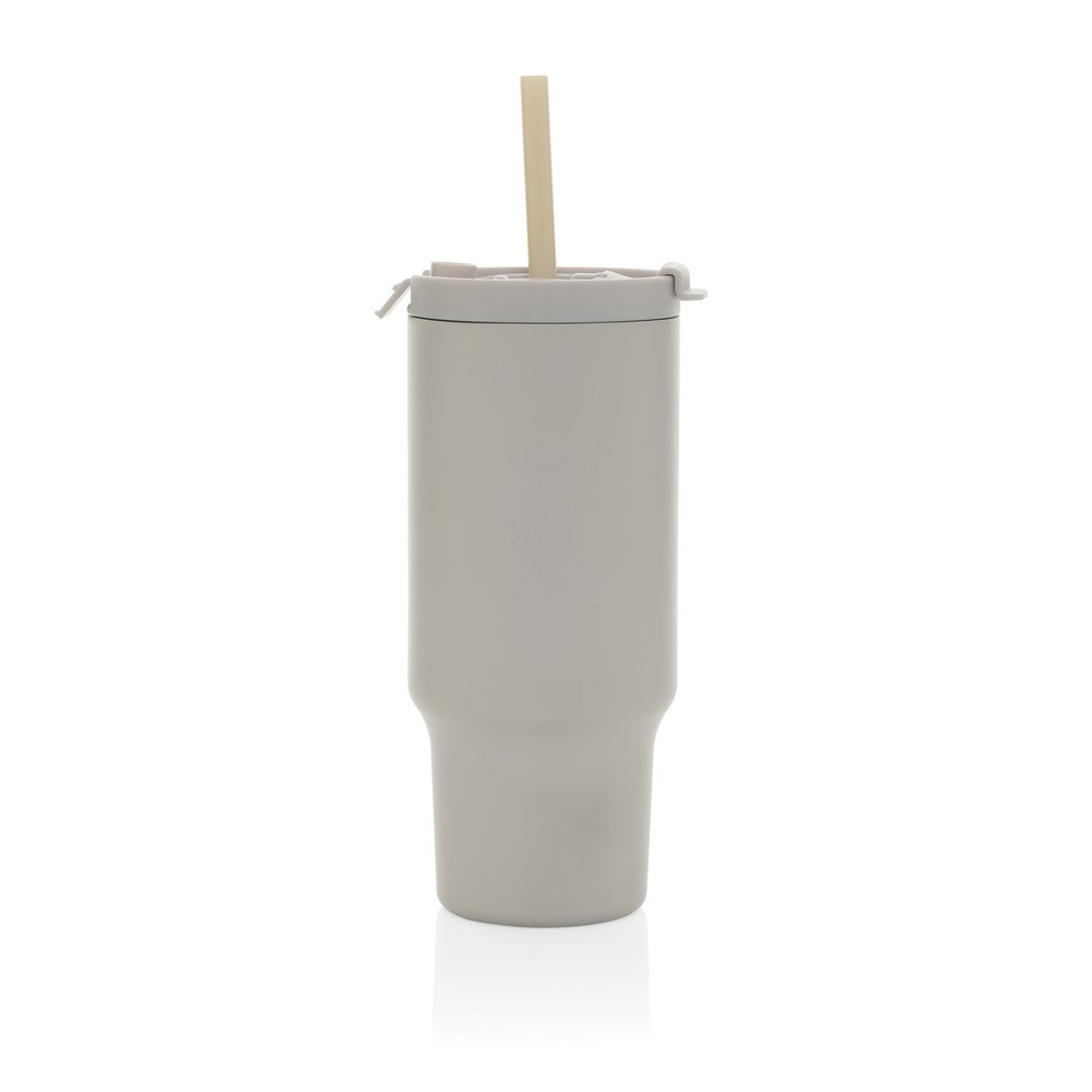 Kubek termiczny 480 ml Cruiser Kubek termiczny 480 ml, podwójne ścianki z próżnią pomiędzy dzięki czemu kubek posiada funkcję termosu, posiada słomkę i szeroki otwór do picia, wykonany z materiałów z recyklingu, całkowita zawartość materiałów z recyklingu obliczona na podstawie wagi całkowitej produktu: 73%